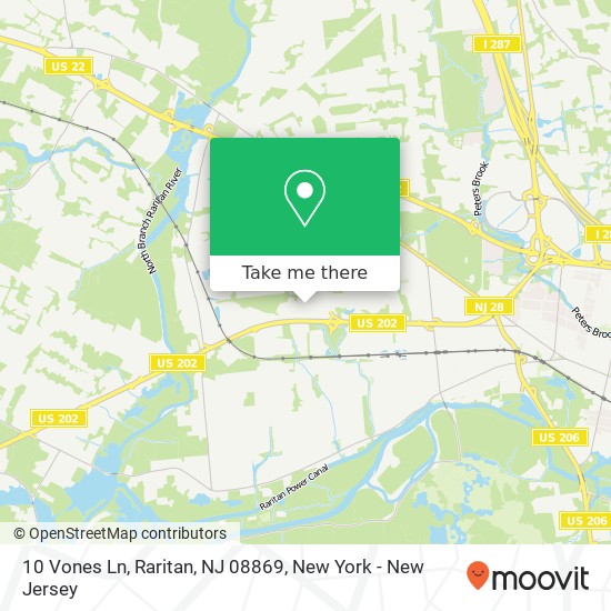 Mapa de 10 Vones Ln, Raritan, NJ 08869