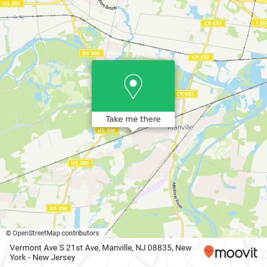 Vermont Ave S 21st Ave, Manville, NJ 08835 map