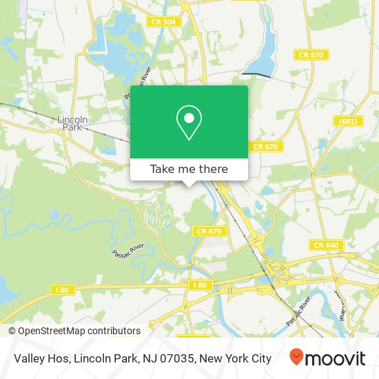 Mapa de Valley Hos, Lincoln Park, NJ 07035