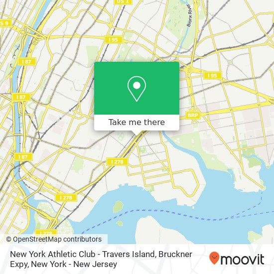 Mapa de New York Athletic Club - Travers Island, Bruckner Expy