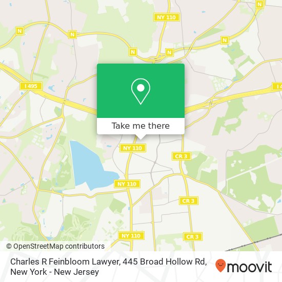 Mapa de Charles R Feinbloom Lawyer, 445 Broad Hollow Rd