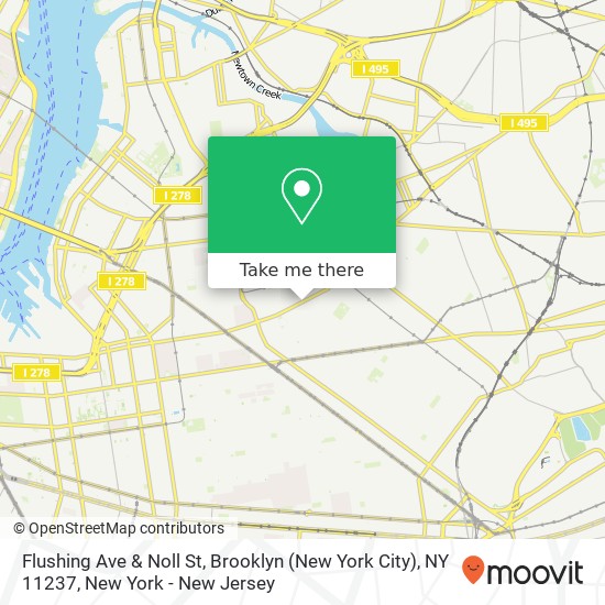 Flushing Ave & Noll St, Brooklyn (New York City), NY 11237 map