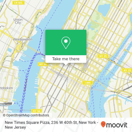 Mapa de New Times Square Pizza, 236 W 40th St