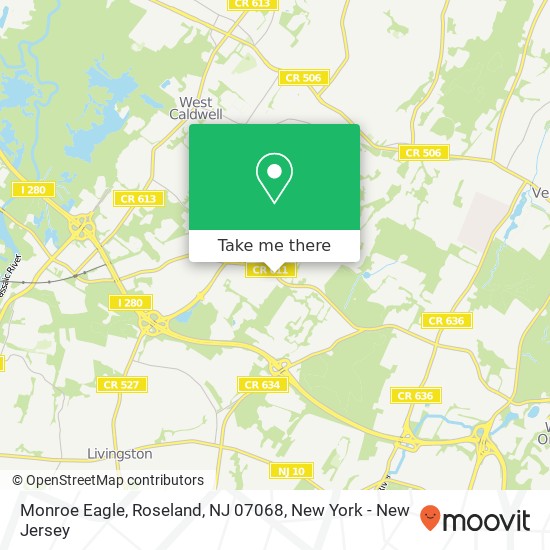 Mapa de Monroe Eagle, Roseland, NJ 07068