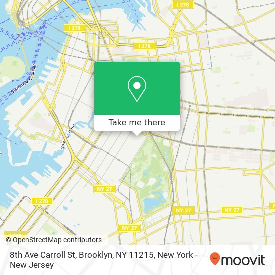 Mapa de 8th Ave Carroll St, Brooklyn, NY 11215