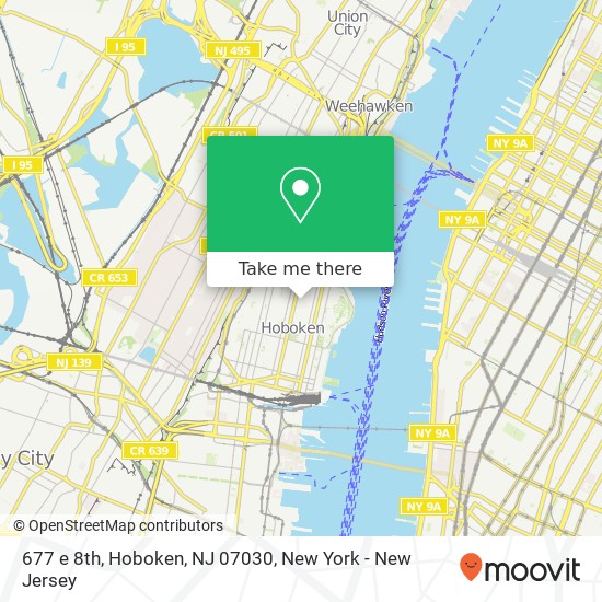 Mapa de 677 e 8th, Hoboken, NJ 07030