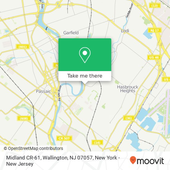 Mapa de Midland CR-61, Wallington, NJ 07057