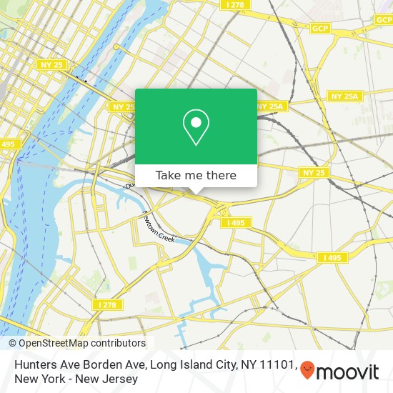 Hunters Ave Borden Ave, Long Island City, NY 11101 map