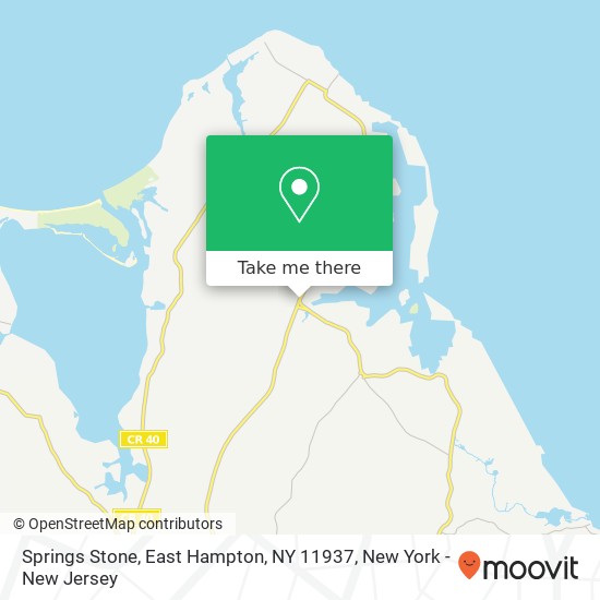 Mapa de Springs Stone, East Hampton, NY 11937