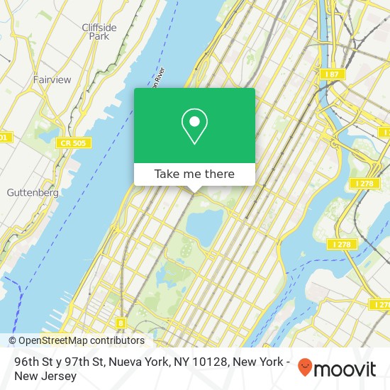 Mapa de 96th St y 97th St, Nueva York, NY 10128