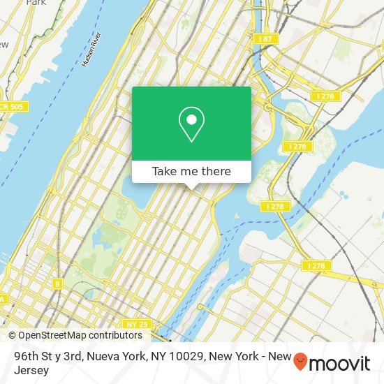 96th St y 3rd, Nueva York, NY 10029 map