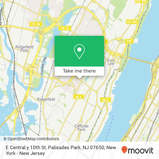 E Central y 10th St, Palisades Park, NJ 07650 map