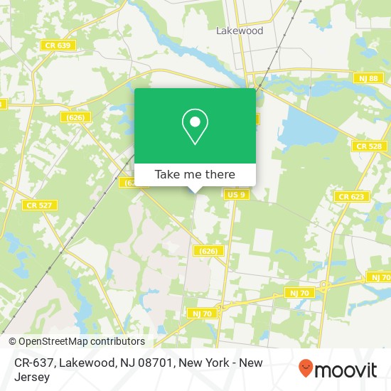 Mapa de CR-637, Lakewood, NJ 08701