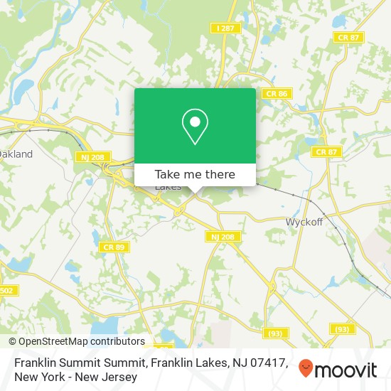 Mapa de Franklin Summit Summit, Franklin Lakes, NJ 07417
