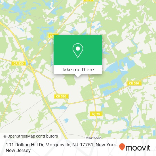 Mapa de 101 Rolling Hill Dr, Morganville, NJ 07751