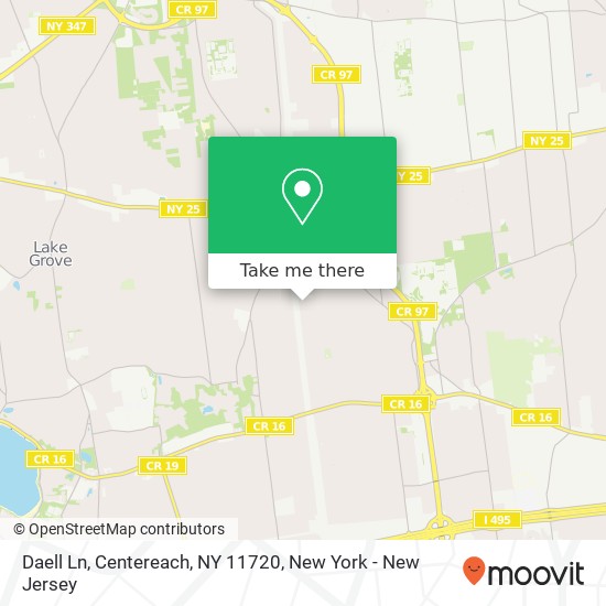 Mapa de Daell Ln, Centereach, NY 11720