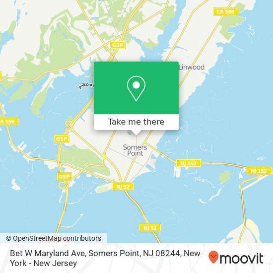 Mapa de Bet W Maryland Ave, Somers Point, NJ 08244