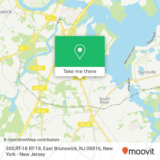 Mapa de 300,RT-18 RT-18, East Brunswick, NJ 08816