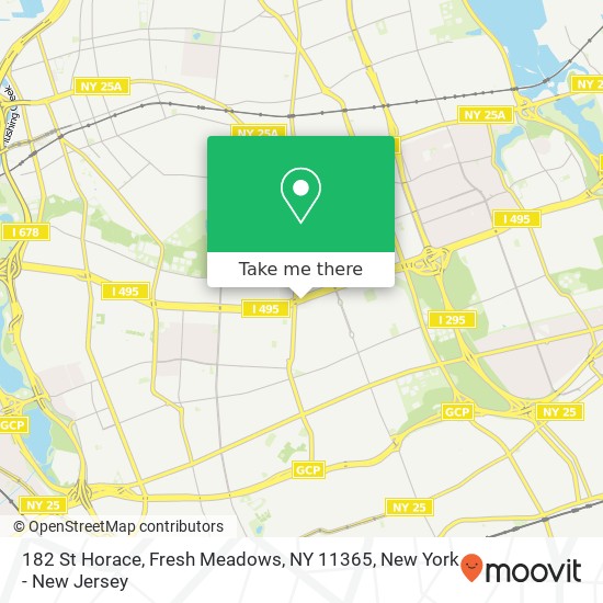 Mapa de 182 St Horace, Fresh Meadows, NY 11365