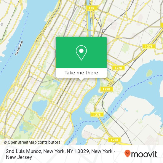 2nd Luis Munoz, New York, NY 10029 map