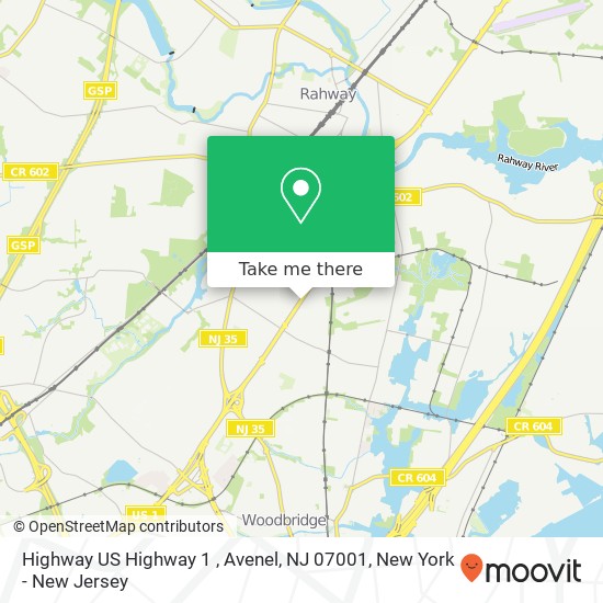 Mapa de Highway  US Highway 1 , Avenel, NJ 07001