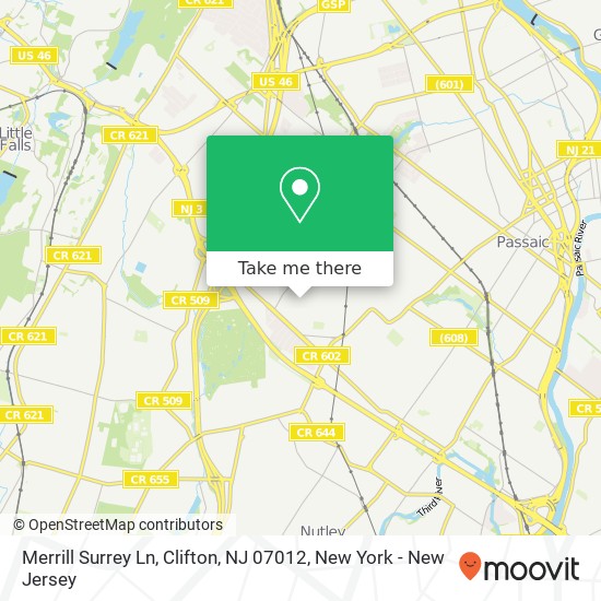 Merrill Surrey Ln, Clifton, NJ 07012 map