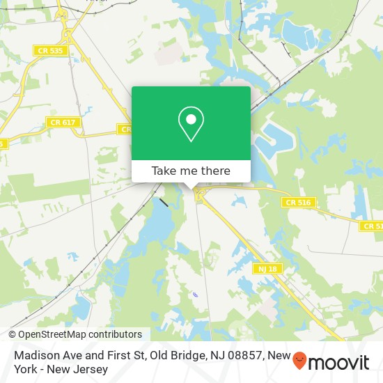 Mapa de Madison Ave and First St, Old Bridge, NJ 08857