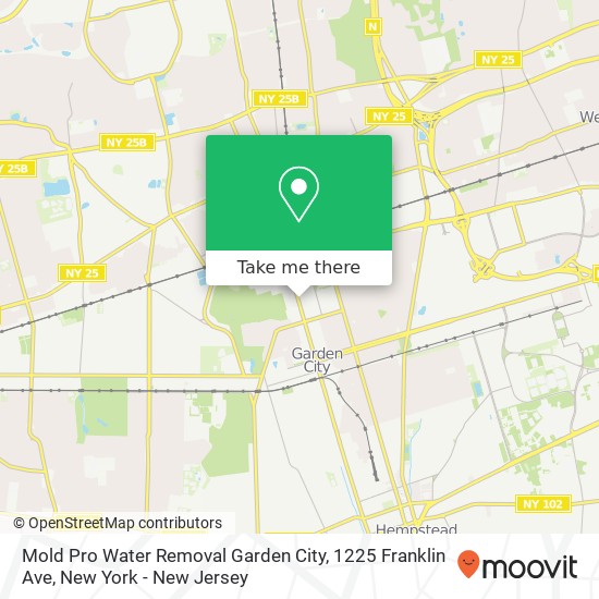 Mapa de Mold Pro Water Removal Garden City, 1225 Franklin Ave