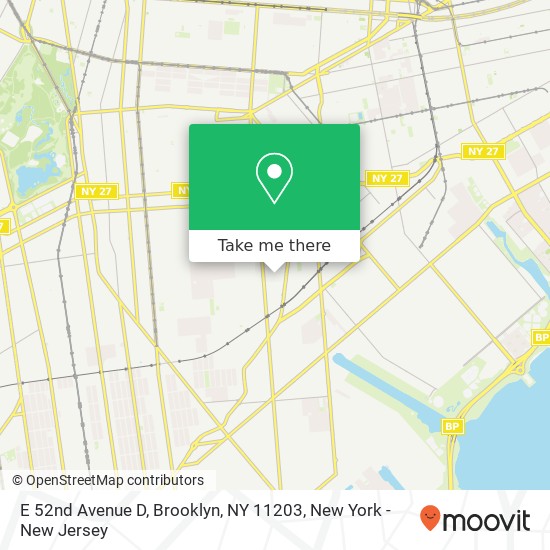 Mapa de E 52nd Avenue D, Brooklyn, NY 11203