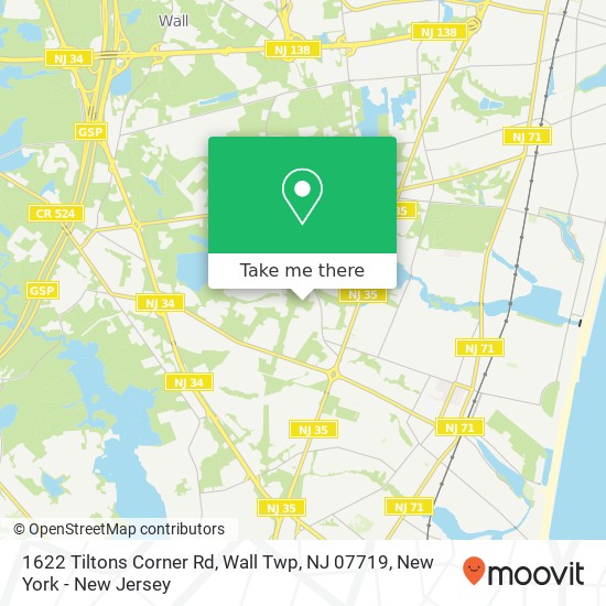 1622 Tiltons Corner Rd, Wall Twp, NJ 07719 map