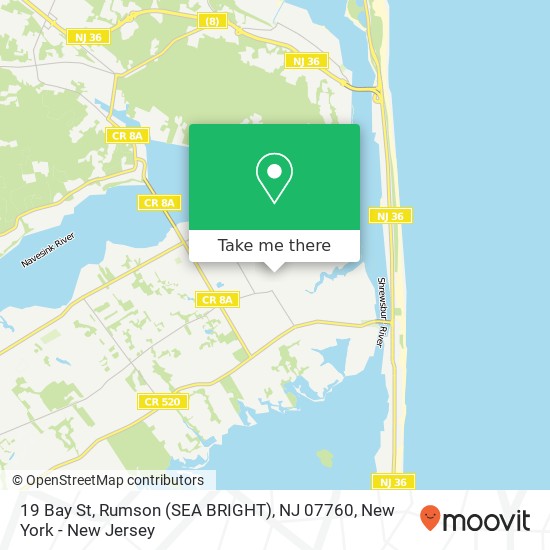 Mapa de 19 Bay St, Rumson (SEA BRIGHT), NJ 07760