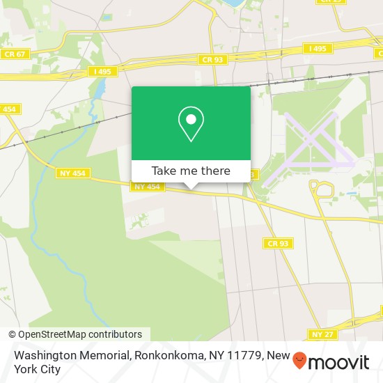 Mapa de Washington Memorial, Ronkonkoma, NY 11779