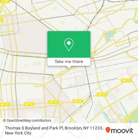 Thomas S Boyland and Park Pl, Brooklyn, NY 11233 map