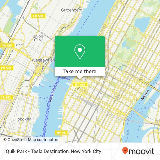 Quik Park - Tesla Destination map