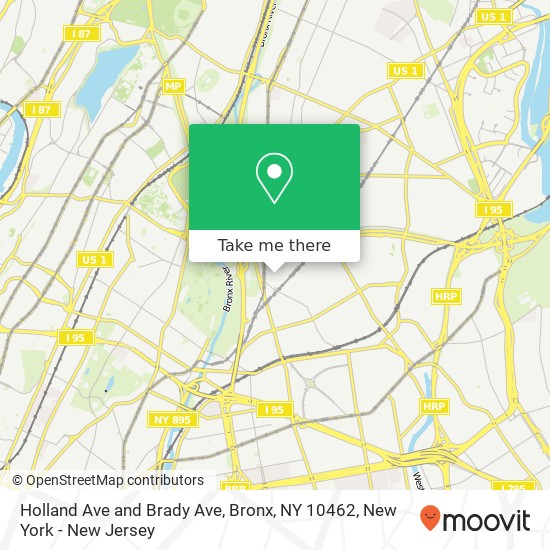 Mapa de Holland Ave and Brady Ave, Bronx, NY 10462