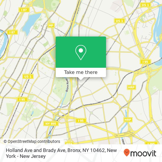 Holland Ave and Brady Ave, Bronx, NY 10462 map