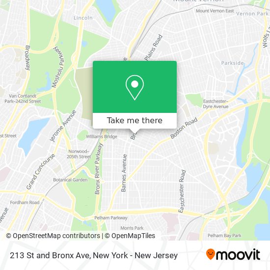 213 St and Bronx Ave map