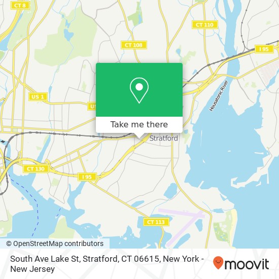 Mapa de South Ave Lake St, Stratford, CT 06615