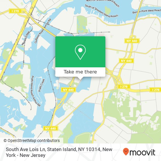 Mapa de South Ave Lois Ln, Staten Island, NY 10314