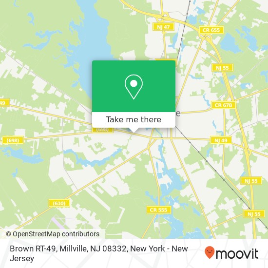 Mapa de Brown RT-49, Millville, NJ 08332