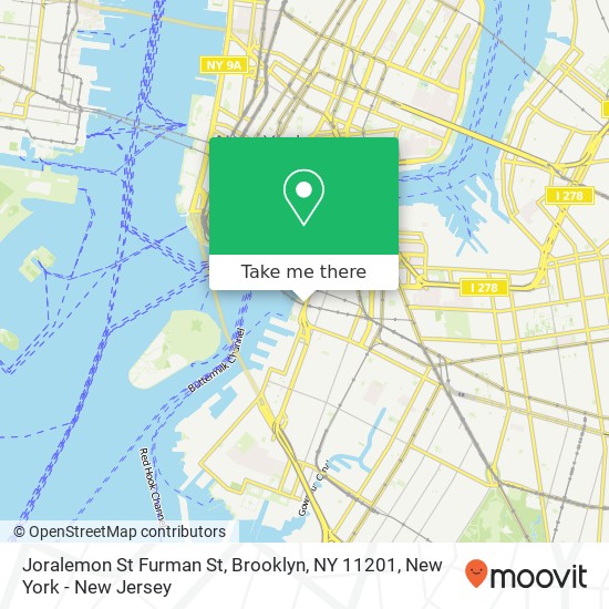 Mapa de Joralemon St Furman St, Brooklyn, NY 11201