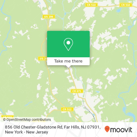 Mapa de 856 Old Chester-Gladstone Rd, Far Hills, NJ 07931