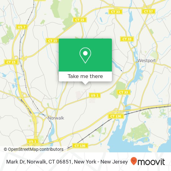 Mapa de Mark Dr, Norwalk, CT 06851