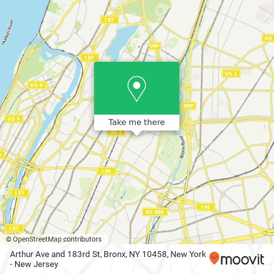 Arthur Ave and 183rd St, Bronx, NY 10458 map