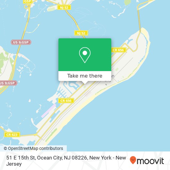 Mapa de 51 E 15th St, Ocean City, NJ 08226