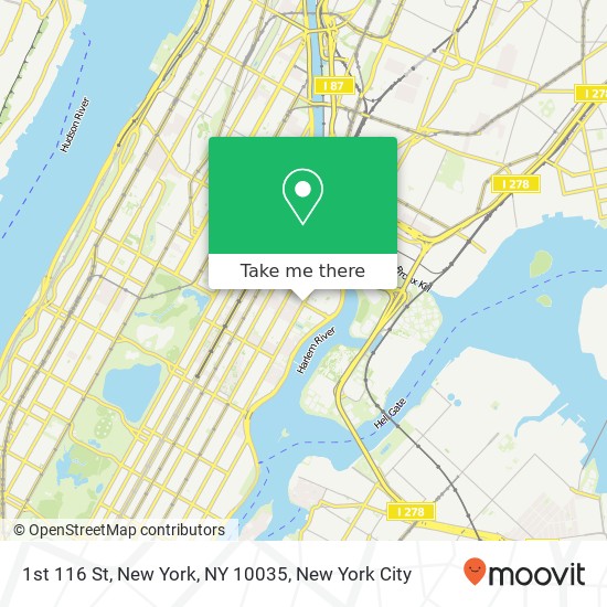 1st 116 St, New York, NY 10035 map