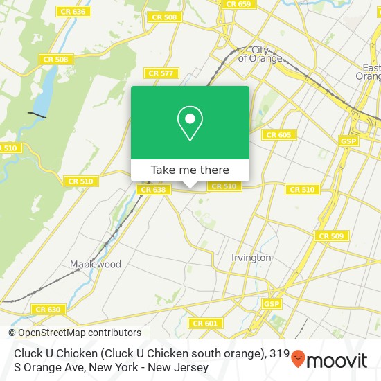 Cluck U Chicken (Cluck U Chicken south orange), 319 S Orange Ave map