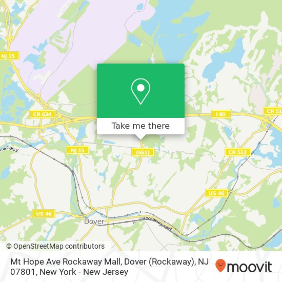 Mapa de Mt Hope Ave Rockaway Mall, Dover (Rockaway), NJ 07801