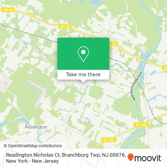 Mapa de Readington Nicholas Ct, Branchburg Twp, NJ 08876