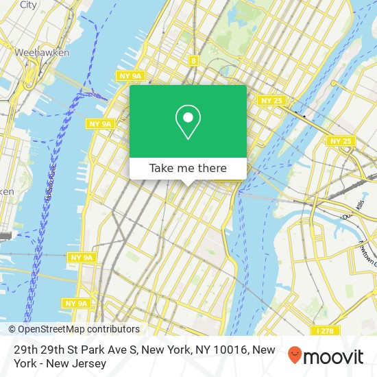 Mapa de 29th 29th St Park Ave S, New York, NY 10016